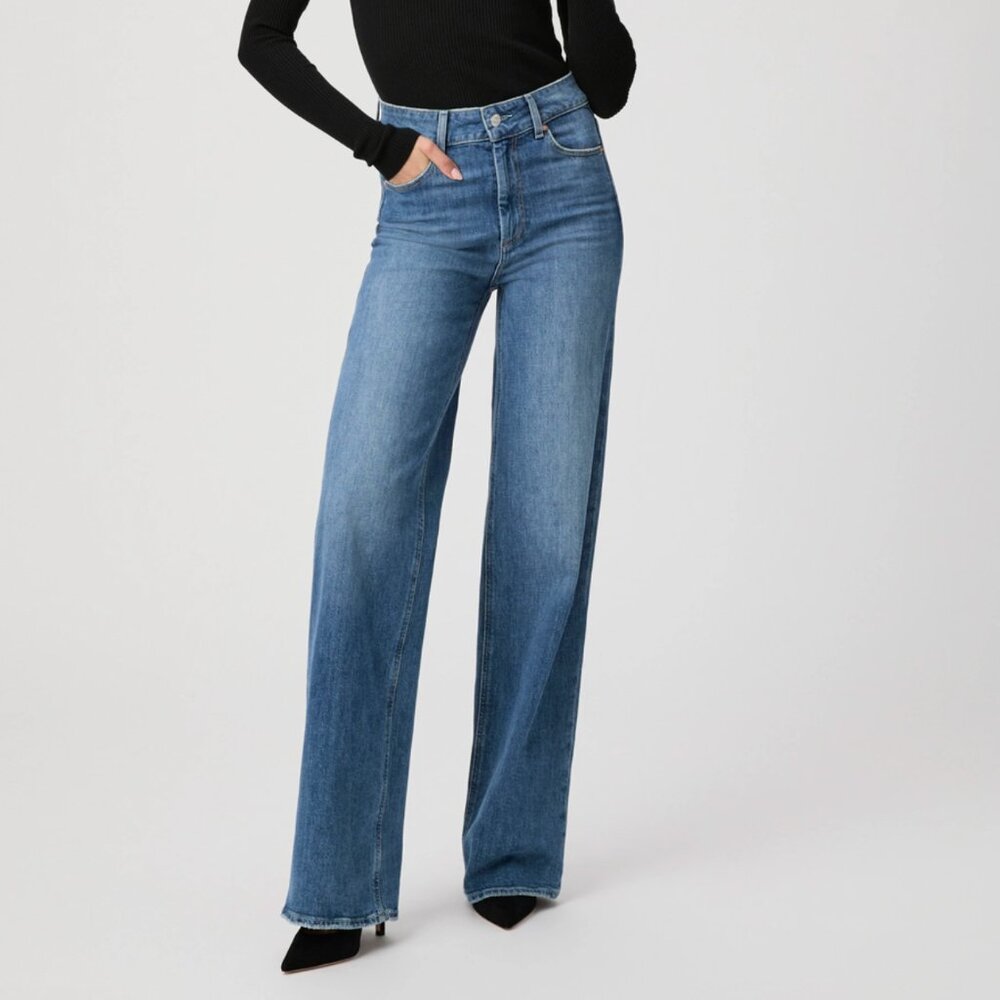 Paige Sasha High-Waisted Wide Leg Jeans (25)